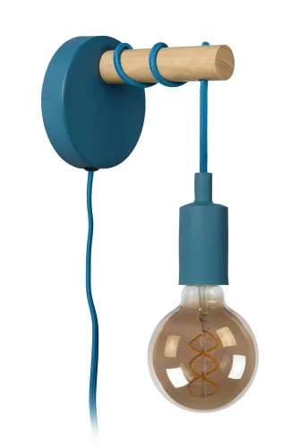 Бра с выключателем в розетку Paulien 08227/01/35 Lucide без плафона на 1 лампа, основание синее в стиле современный  фото 2